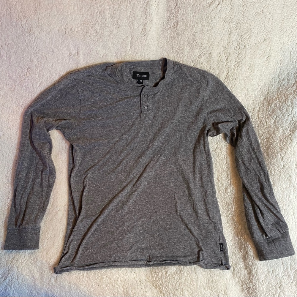 Mens Medium Brixton Grey Long sleeve. Excellent condition